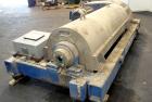 Used Flottweg Z53-4/454 Solid Bowl Horizontal Decanter Centrifuge. 2205 Stainless steel construction (product contact areas), max bowl speed 3250 rpm, single lead conveyor, gearbox, feed pipe, lubric...