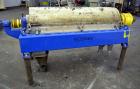 Used Alfa Laval NX-418 (2 or 3 phase) Solid Bowl Decanter Centrifuge. 316 Stainless steel construction (product contact areas), maximum bowl speed 3250 rpm, single row of lined cake discharge ports, ...