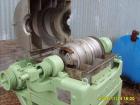 Used Sharples P-2000 Super-D-Canter Centrifuge. 316 stainless steel construction on product contact areas, max bowl speed 3240 rpm, single lead conveyor, 1,2,3,4 slotted liquid plate dam, gearbox wit...