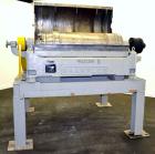 Used Sharples P-3400 Super-D-Canter Centrifuge. 316 Stainless steel construction (product contact areas), maximum bowl speed 3250 rpm, hogged out cake discharge ports with wear liners, 4.25