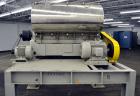 Used Sharples P-3400 Super-D-Canter Centrifuge. 316 Stainless steel construction (product contact areas), maximum bowl speed 3250 rpm, hogged out cake discharge ports with wear liners, 4.25