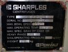 Used Sharples P-3400 Super-D-Canter Centrifuge. 316 Stainless steel construction (product contact areas), maximum bowl speed 3250 rpm, hogged out cake discharge ports with wear liners, 4.25
