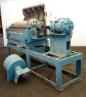Used Sharples P-3400 Super-D-Canter Centrifuge. 316 Stainless steel construction (product contact areas), maximum bowl speed 4000 rpm, hogged out cake discharge ports with wear liners, 4.25