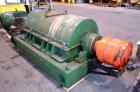 Used Sharples P-4600 Super-D-Canter Centrifuge. 317 Stainless steel construction (Product contact areas). 3000 RPM, 5” single lead conveyor with sintered tungsten carbide wear protection, hogged out ...