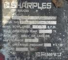 Used Sharples P-5400 Super-D-Canter Centrifuge, 316/317 stainless steel construction on product contact areas, max bowl speed 3000 rpm, 8.5