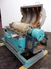 Used Sharples P-3000 Super-D-Canter Centrifuge. 316 Stainless steel construction (product contact areas), maximum bowl speed 3150 rpm, hogged- out cake discharge ports with replaceable wear liners, c...