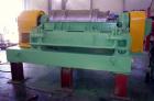 Used Sharples P-4600 Super-D-Canter Centrifuge, 316 stainless steel construction. Single lead conveyor with hardfacing, hogged-out cake port with replaceable wear liner, gearbox, base, casing.