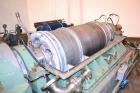 Used Sharples P-5000 Super-D-Canter Centrifuge. 2205 Stainless steel construction (product contact areas), maximum bowl speed 3000 rpm, 360 degree solids discharge ports with sintered tungsten carbid...