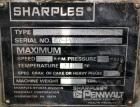 Used Sharples PM-75000 Super-D-Canter Centrifuge. 316/317 Stainless steel construction on product contact areas. Maximum bowl speed 2600 rpm, 360 degree solid discharge ports with STC liners, 10