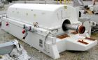 Used Sharples PM-85000 Super-D-Canter Centrifuge, 316 Stainless Steel Construction on Product Contact Areas. Max bowl speed 2345 RPM, sintered tungsten carbide lined beach section, 12