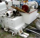 Used Sharples PM-85000 Super-D-Canter Centrifuge, 316 Stainless Steel Construction on Product Contact Areas. Max bowl speed 2345 RPM, sintered tungsten carbide lined beach section, 12
