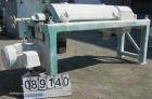 USED: Sharples PM-38000 Super-D-Canter centrifuge, 316 stainless steel construction on product contact areas. Max bowl speed 4000 rpm, single lead conveyor, single row lined cake discharge, liquid pl...