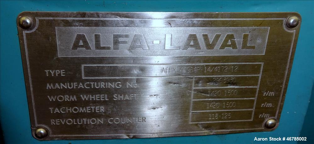 Used Alfa Laval AFPX-409-BGP-14 Desludger Disc Centrifuge