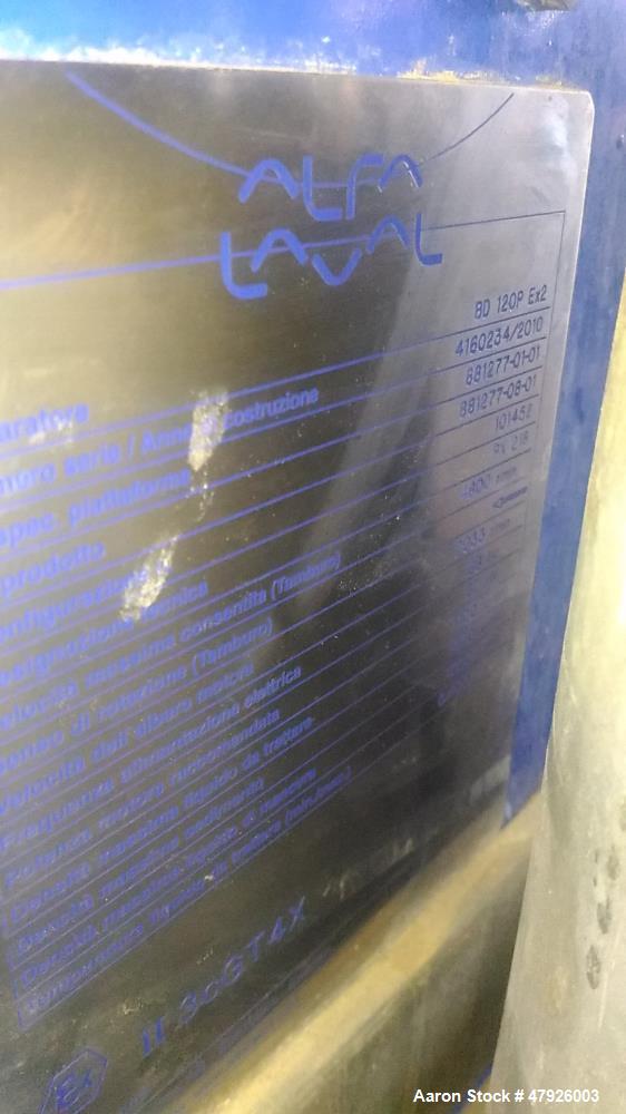 Used Alfa Laval BD-120P EX2 "Biodiesel" Desludger Disc Centrifuge