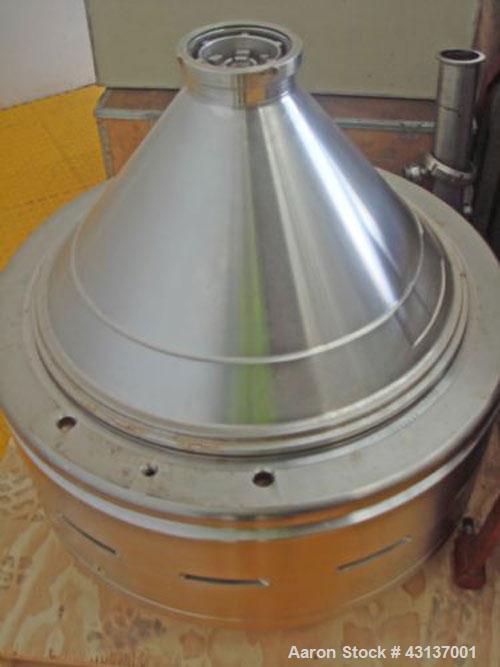 Used Alfa Laval/Tetra Pak BMRPX818-HGV-14C Bactofag Separator, stainless steel, capacity 1236 cubic feet/hour (35,000 liters/hour), bowl speed 4607 rpm.  Motor 49.3 hp/37 kW, 1520 rpm, 415V/3 phase/5...