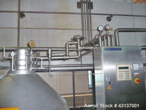 Used Alfa Laval/Tetra Pak BMRPX818-HGV-14C Bactofag Separator, stainless steel, capacity 1236 cubic feet/hour (35,000 liters/hour), bowl speed 4607 rpm.  Motor 49.3 hp/37 kW, 1520 rpm, 415V/3 phase/5...