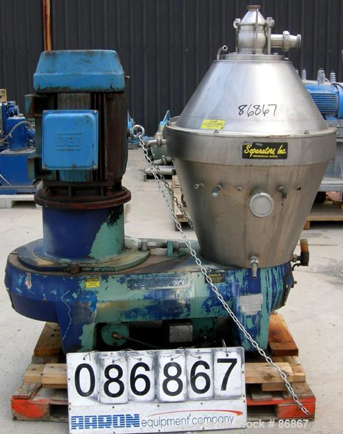 Used Alfa Laval BRAX-213S-31B "Ultra Polishing" Desludger Disc Centrifuge