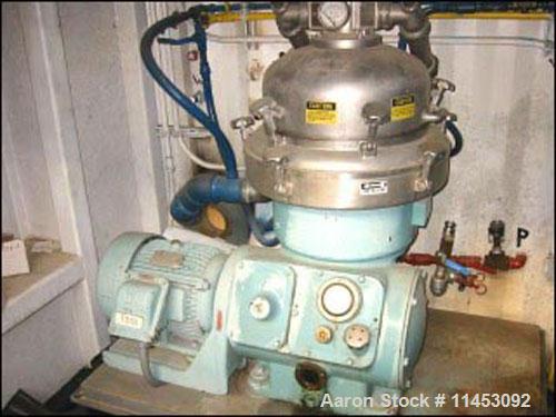 Used-Alfa Laval BRPX-207SGV-39-60 Desludger Disc Centrifuge. Stainless steel construction (product contact areas), clarifier...