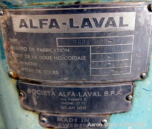 Used Alfa Laval BRPX-309-34S Desludger Disc Centrifuge