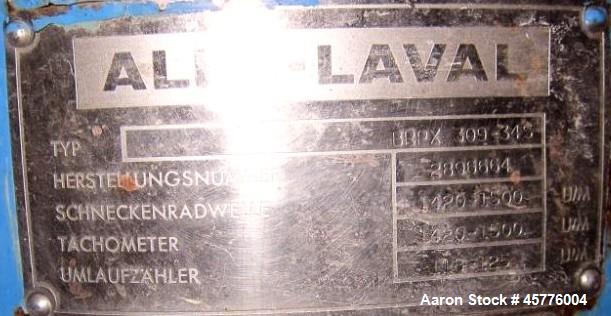 Used Alfa Laval BRPX-309-34S desludger disc centrifuge