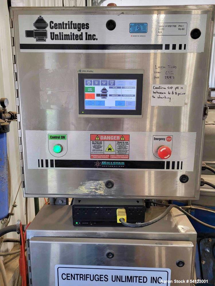 Alfa Laval BRPX-313-XGD-75-60 Desludger Disc Centrifuge, 18 kW Motor, PLC Controls (Used)