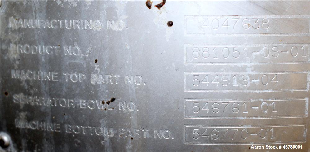 Used Alfa Laval BRPX-413-XGD-74CG Desludger Disc Centrifuge