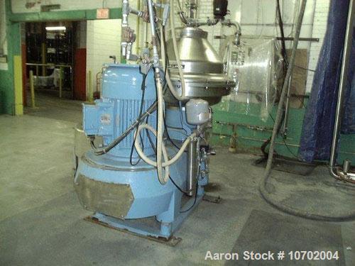 Used-Alfa Laval BRPX-417-SFV-31C-60 Desludger Disc Centrifuge. Stainless steel construction (product contact areas), clarifi...