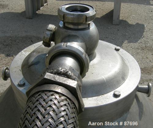 Used Alfa Laval BRPX-417-SFV-31CCL desludger disc centrifuge, 316 stainless steel construction on product contact areas. max bowl speed 3980 rpm. Clarifier design, centripetal pump liquid discharge, ...