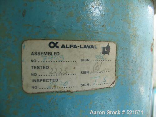 USED: Alfa Laval BRPX-417-SFV-31CGL desludger disc centrifuge, 316 stainless steel construction on product contact areas. Clarifier design, centripetal pump liquid discharge, timed solid discharge, b...