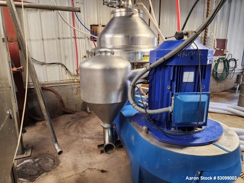 Usado- Centrífuga automática de disco de deslodo Alfa Laval, modelo BRPX-417. Construcción en acero inoxidable (zonas de con...