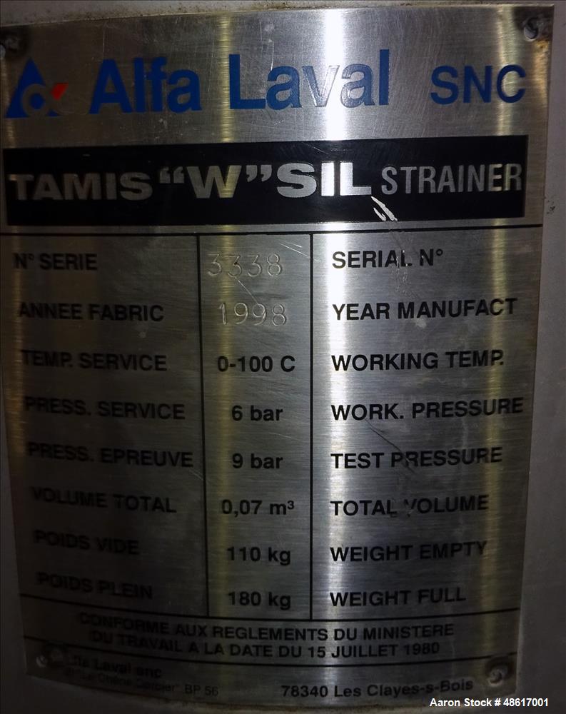 Used Alfa Laval BRPX-617-SFV-31CGL Desludger Disc Centrifuge