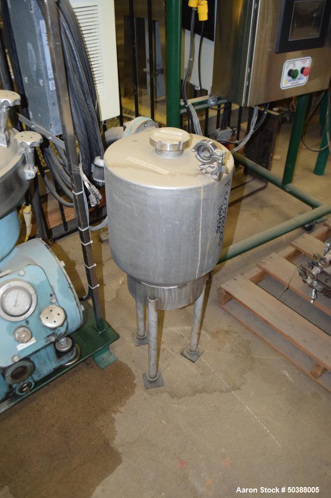 Used Alfa Laval Desludger Disc Centrifuge, Model BRPX207-SGV-34. 316 Stainless steel on product contact areas, clarifier design. Water harness, 7.5 hp motor, sludge tank, and control panel. Mounted o...