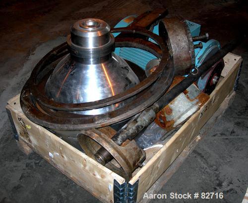 USED: Alfa Laval BRPX-213-SFV-34C desludger disc centrifuge. 316/329 stainless steel construction on product contact areas, clarifier design. Max bowl speed 1420-1500 rpm. Direct driven by an 18.5 kw...