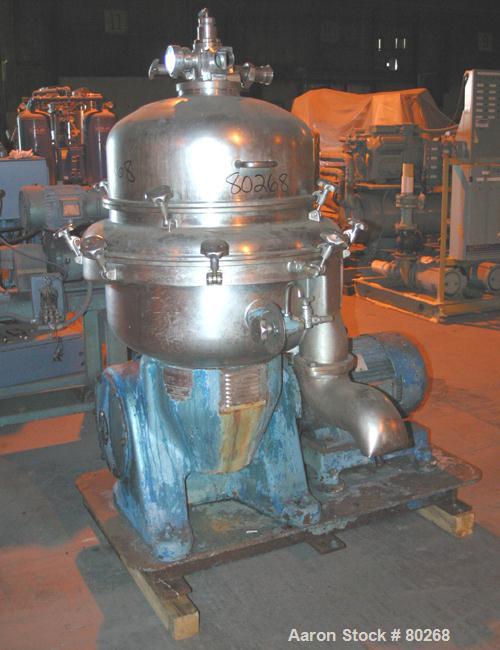 USED: Alfa Laval BRPX213SFV-35C desludger disc centrifuge. 316stainless steel construction on product contact areas, clarifierdesign, self-thinking solids discharge, centripetal pump liquiddischarge,...