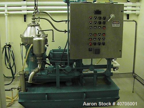 Used Alfa Laval separator, disc automatic centrifuge, model BTPX-205-SGD35.