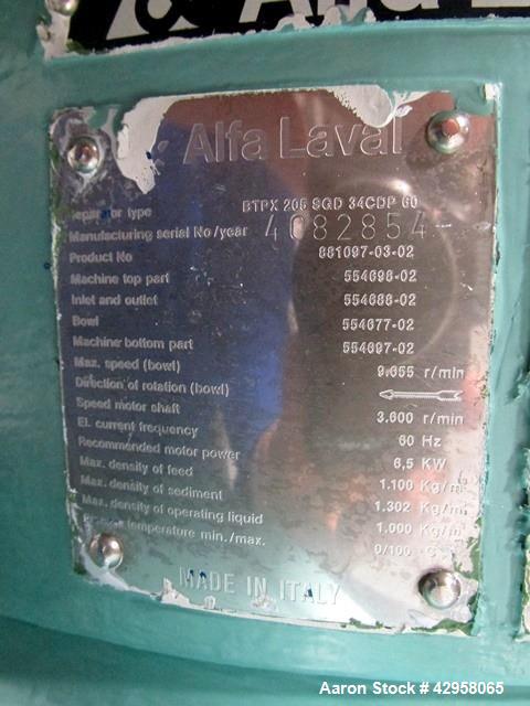 Used Alfa Laval Desludger Disc Centrifuge