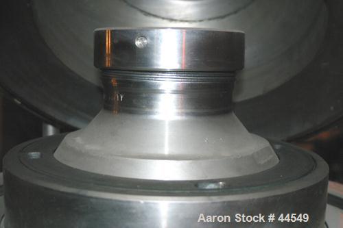 USED: Alfa Laval BTPX205-SGD-35 DEFP-50 desludger disc centrifuge. Duplex 2205 stainless steel construction. Max bowl speed 9650 rpm, water harness, sludge collection tank. Driven by a 6.5 kw (10 hp)...