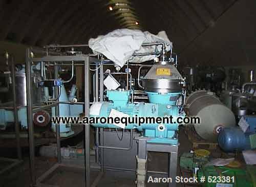 Unused-UNUSED: Alfa Laval BTPX2055GD34 (1.4404) stainless steel.  Approx 7.5hp, 380 volt/50cycle/3ph exp motor.  Includes control panel framemounted 74"L x 43" W x 74" h (1800mm L x 1100mm W x 1800mm...