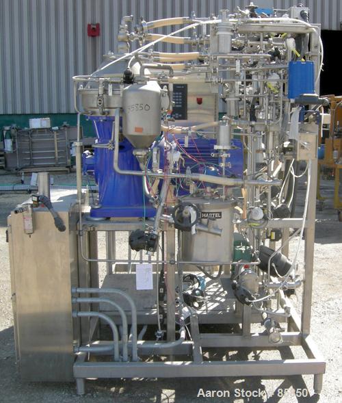 USED: Alfa Laval BTPX-205-SGD-34-CDP desludger disc centrifuge, 316 stainless steel construction on product contact areas. Clarifier biotech design, centripetal pump liquid discharge, max bowl speed ...