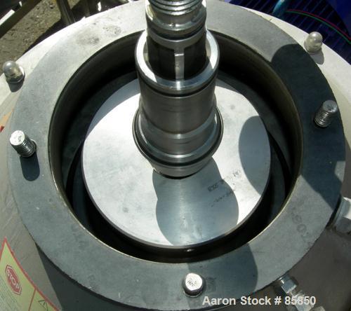 USED: Alfa Laval BTPX-205-SGD-34-CDP desludger disc centrifuge, 316 stainless steel construction on product contact areas. Clarifier biotech design, centripetal pump liquid discharge, max bowl speed ...