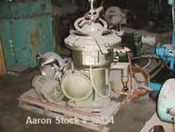 Used- Alfa Laval CAFPX-207-XGV-19-60 Disc Centrifuge, 316 Stainless Steel. Light phase pump discharge, heavy phase overflow,...