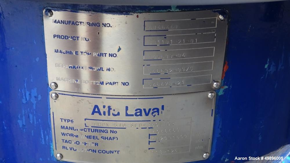 Used Alfa-Laval CHPX 510 SFD-35CEFGR Desludger Disc Centrifuge