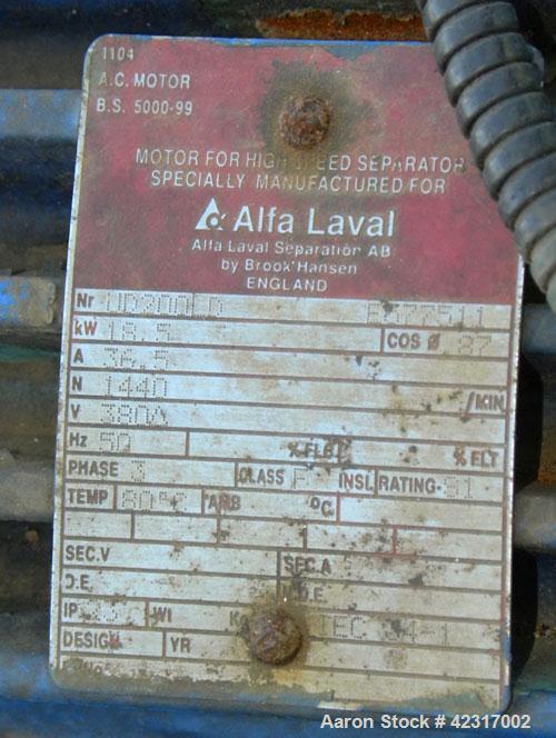 Used- Alfa-Laval Disc Centrifuge, Model CHPX 510-SGD-34CGT-50