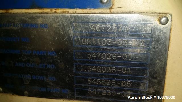 Used Alfa Laval GTPX-517-TGV-15CEFS Desludger Disc Centrifuge