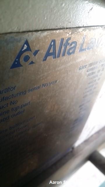 Used Alfa Laval GTPX-517-TGV-15CEFS Desludger Disc Centrifuge