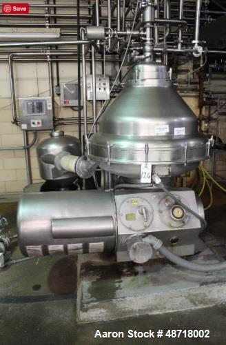 Used Alfa Laval Hot Milk Separator Model- HMRPX-318.