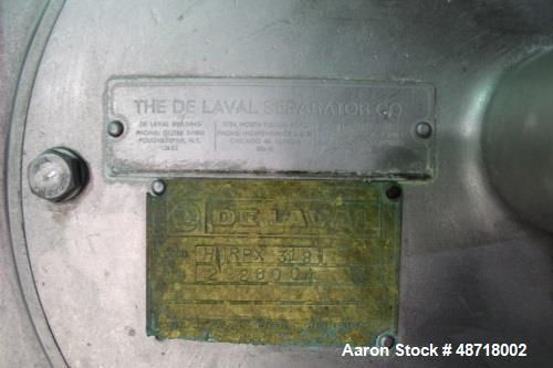 Used Alfa Laval Hot Milk Separator Model- HMRPX-318.