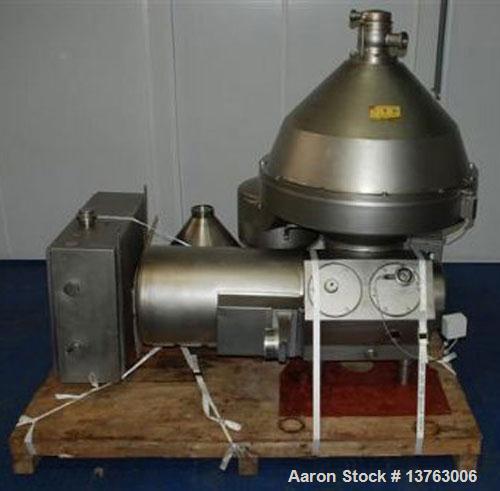 Used-Alfa Laval HMRPX-518-HGV-74-50 Desludger Disc Centrifuge. Stainless steel construction (product contact areas), max bow...