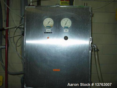 Used Alfa Laval HMRPX-518-HGV-74-50 Desludger Disc Centrifuge. Stainless steel construction (product contact areas), max bowl speed 3850 rpm, hermetic design, centripetal pump liquid discharge, direc...