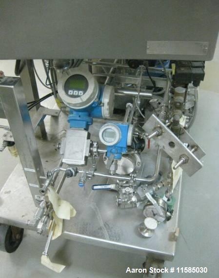 Used Alfa Laval LAPX-404-SGP-31G Desludger Disc Centrifuge. Stainless steel construction (product contact areas), max bowl speed 9300 rpm, clarifier deign (liquid/solids separation), centripetal pump...
